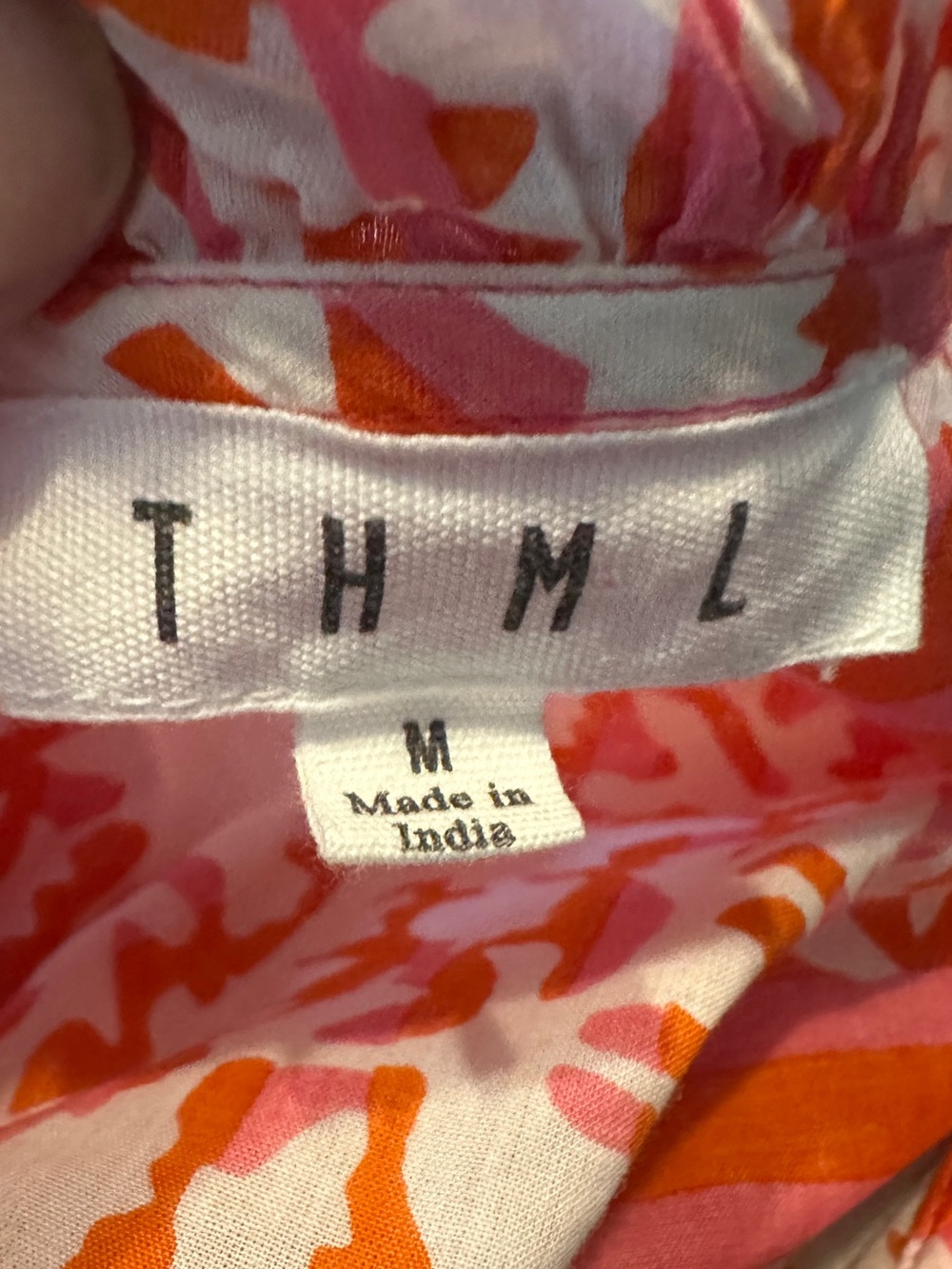THML Red & Cream Floral Button-Front Puff Sleeve Blouse - Picture 5 of 5